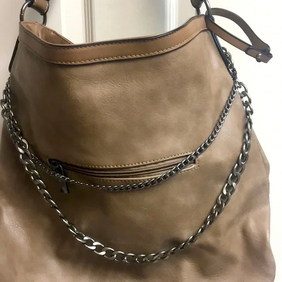 NWOT Taupe Bucket Bag (Vegan) - Picture 2 of 15
